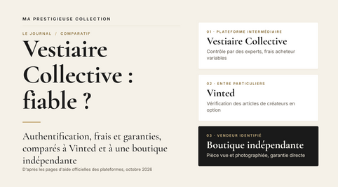 bannière sur : Vestiaire Collective avis : fiable ? Comparatif avec Vinted et une boutique indépendante