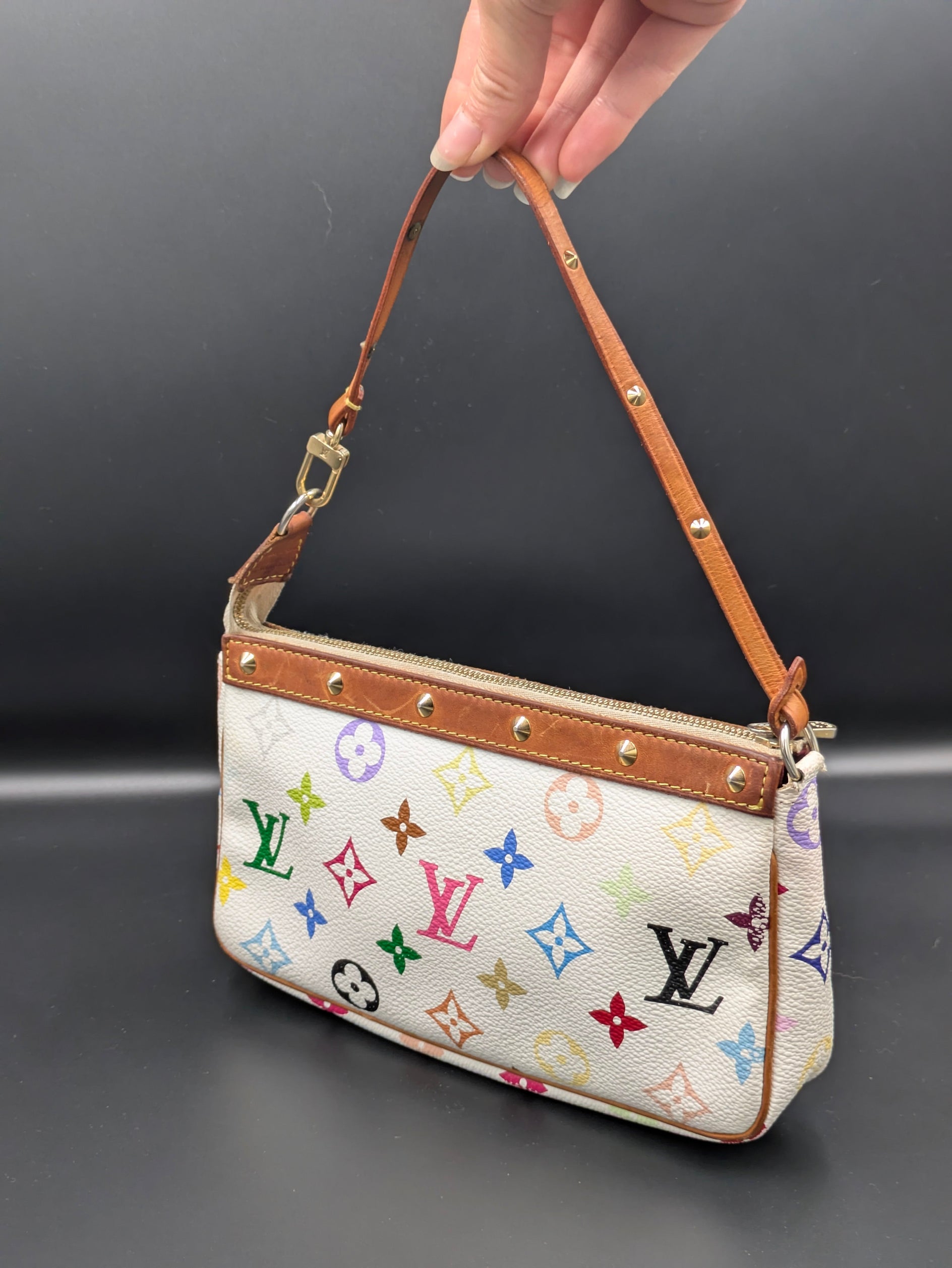Sac louis vuitton pochette multicolore avec boite et dust bag d'origine