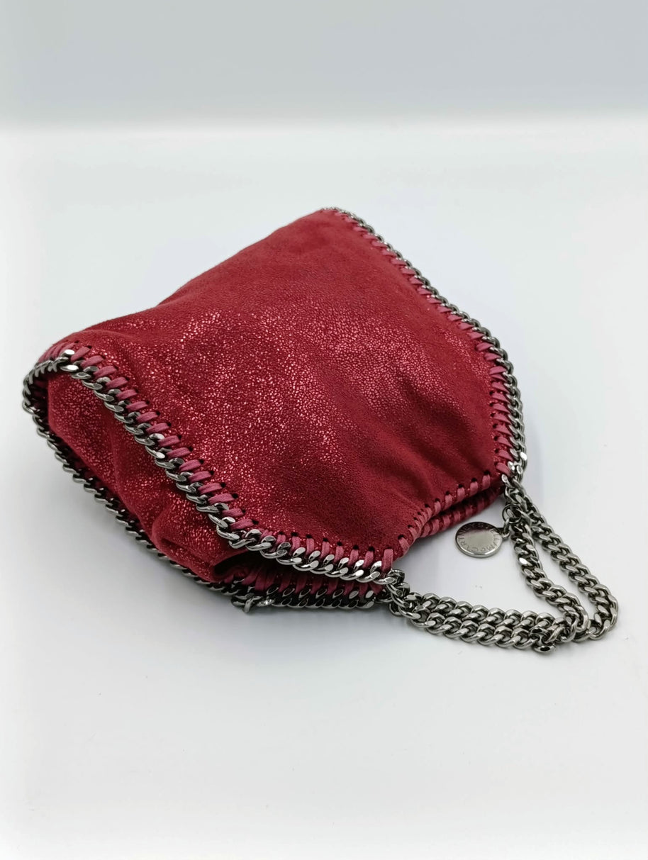Falabella Tiny rose pailletée détail référence et étiquette