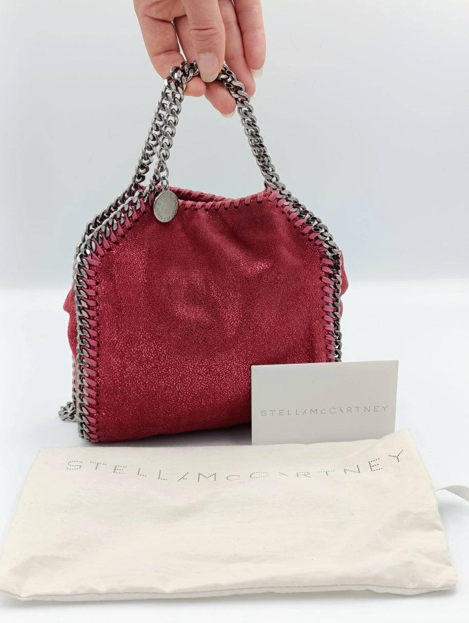 Sac Stella McCartney Falabella Tiny rose pailletée vue de face