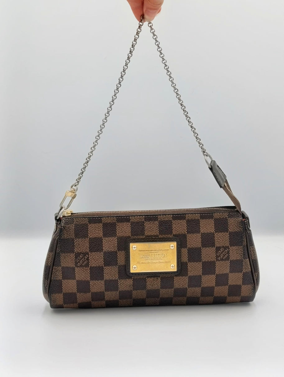 Sac Louis Vuitton Eva Damier ébène vintage vue principale