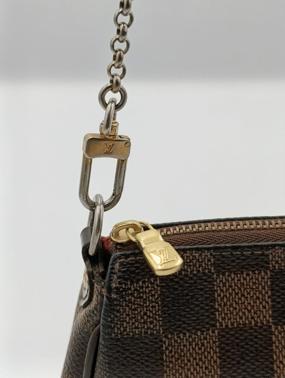Fermeture zip Louis Vuitton Eva Damier ébène