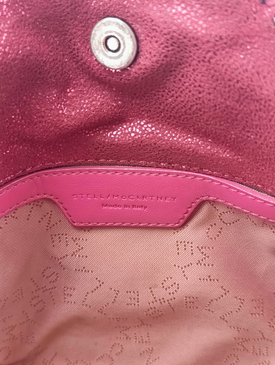 Falabella Tiny rose pailletée détail bandoulière chaîne