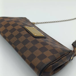 Sac Louis Vuitton Eva — Toile Damier Ébène, Vintage, Bijouterie Dorée