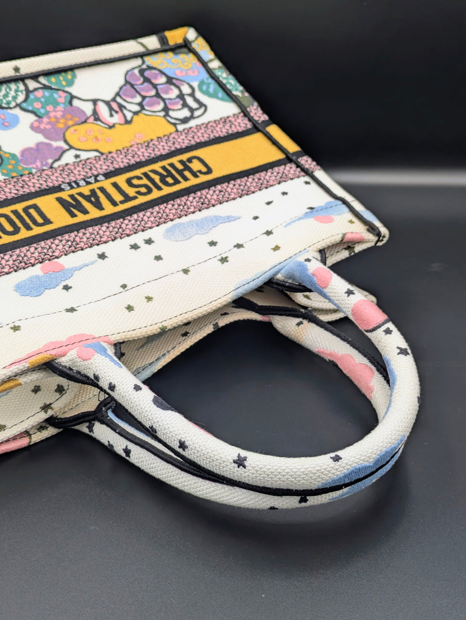 Détail des finitions du Dior Book Tote multicolore