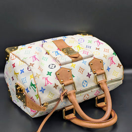 Détail de la patine du cuir Louis Vuitton Speedy