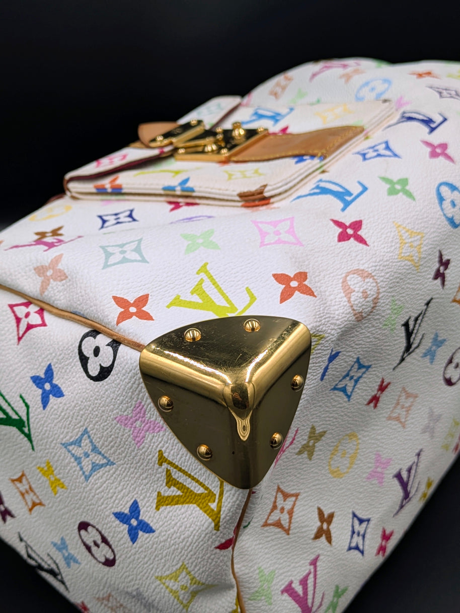 Toile blanche multicolore du sac Louis Vuitton vintage