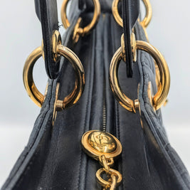 Sac Lady Dior Large — Cuir Agneau Noir Matelassé, Vintage, Breloques Dorées