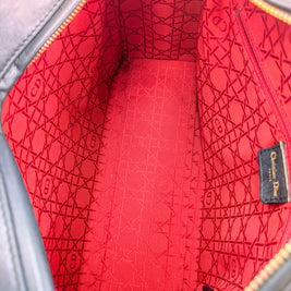 Sac Lady Dior Large — Cuir Agneau Noir Matelassé, Vintage, Breloques Dorées