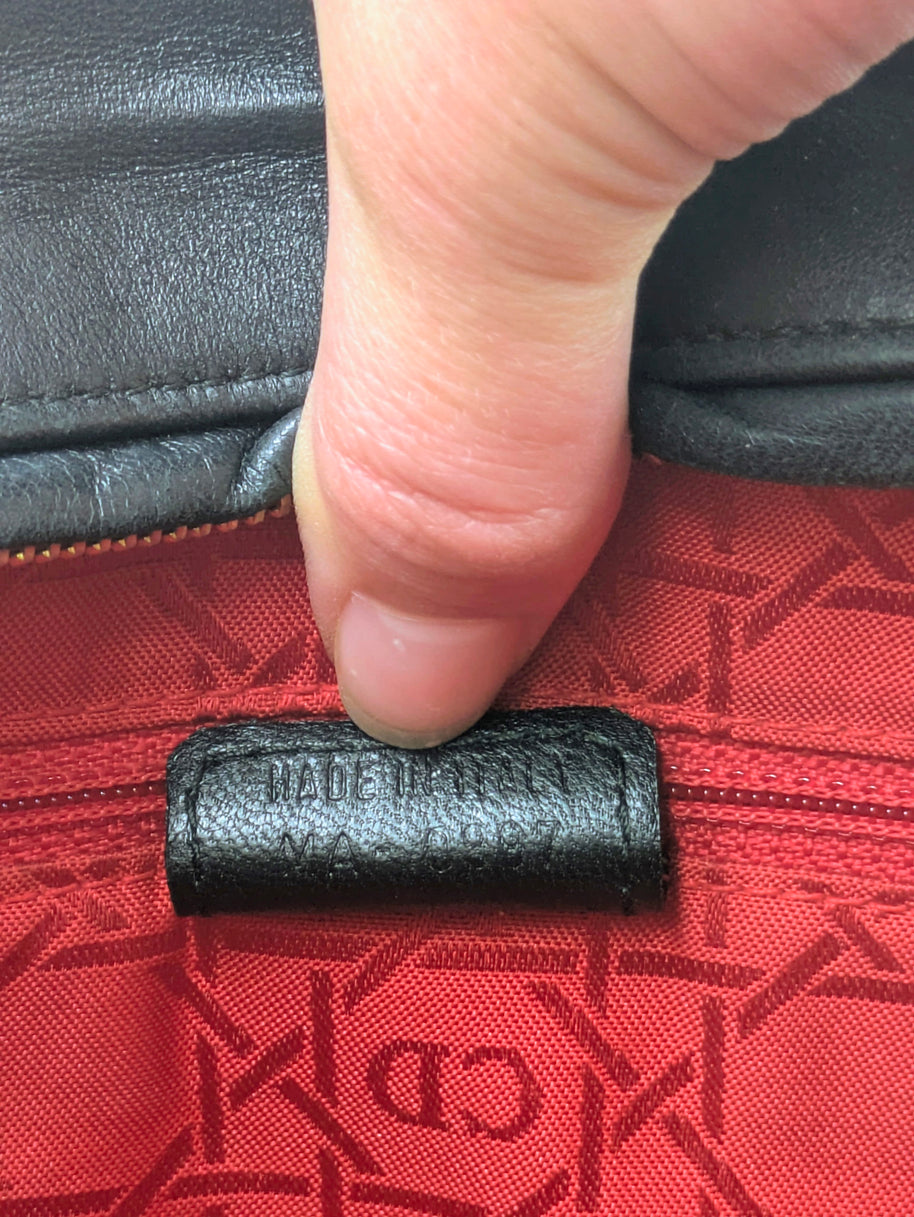 Sac Lady Dior Large — Cuir Agneau Noir Matelassé, Vintage, Breloques Dorées