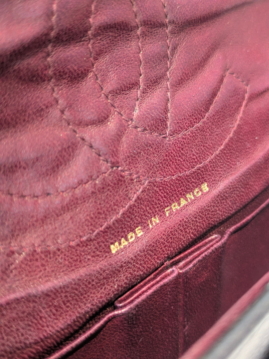 Sac Chanel 2.55 cuir noir et dorure 24k Gold- Génération 70's