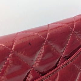 Chanel Wallet On Chain coin et coutures matelassage cuir verni rouge