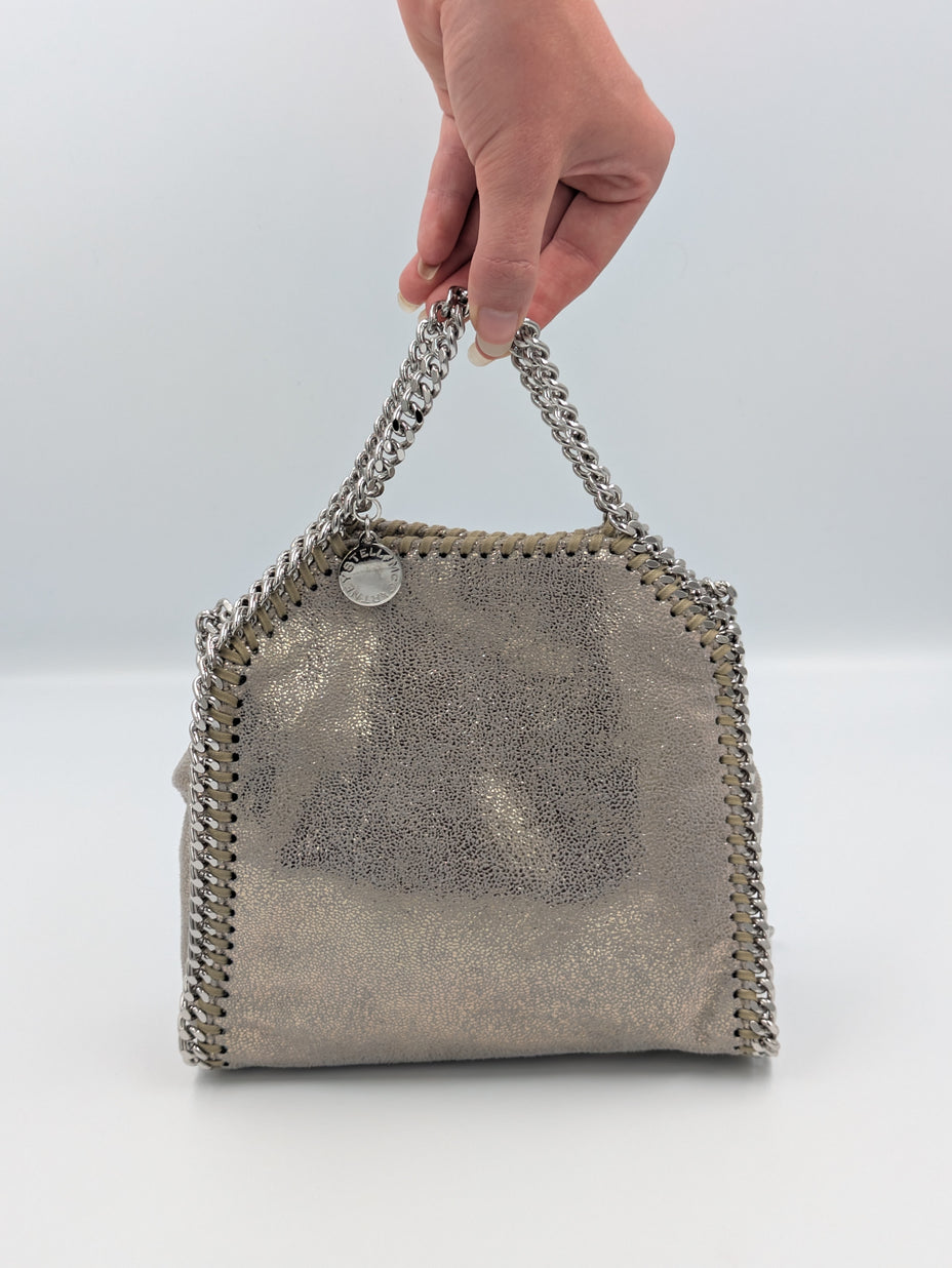 Sac Stella McCartney Falabella Tiny doré pailleté vue générale