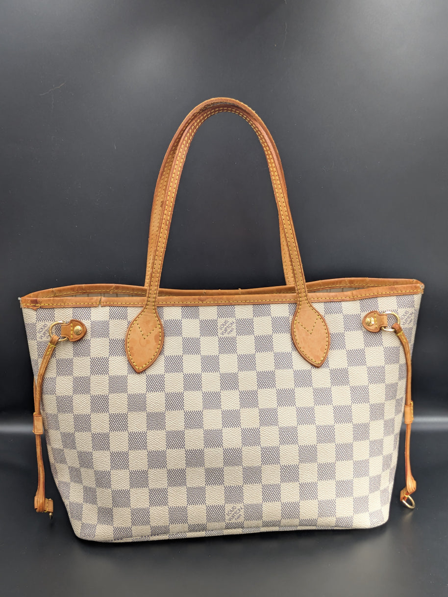 Sac Louis Vuitton Neverfull PM Azur vue de profil