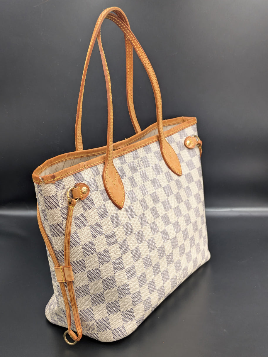 Sac Louis Vuitton Neverfull PM Azur vue arrière