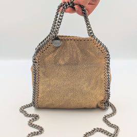 Sac Stella McCartney Falabella Tiny doré pailleté vue générale