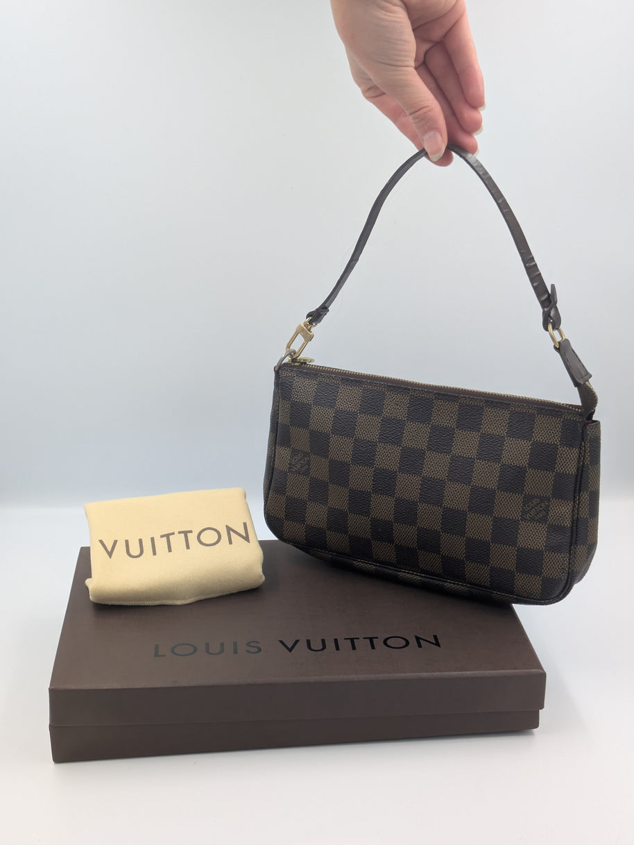 Pochette Accessoires Louis Vuitton Damier Ébène vintage avec sa boîte et son dust bag – photo 1