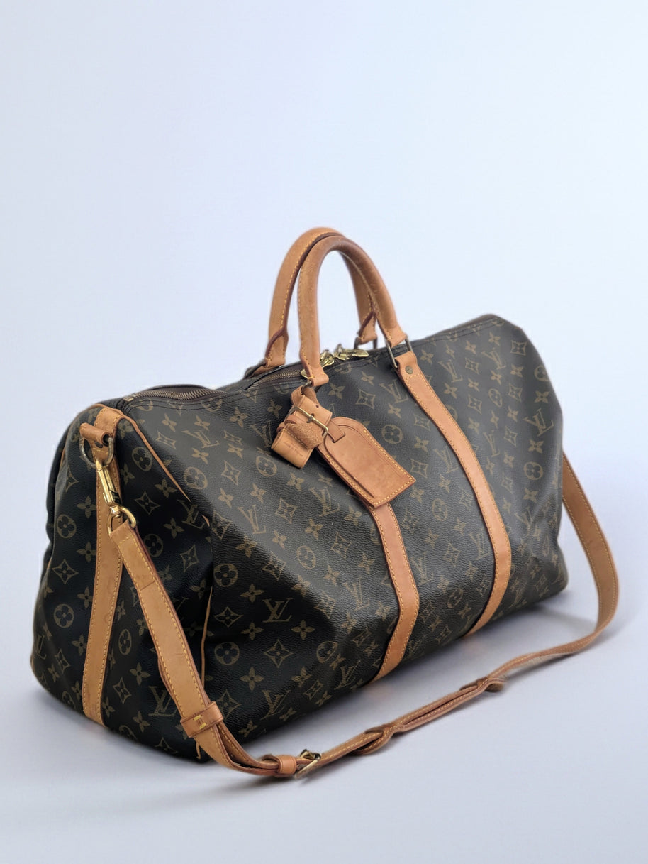 Louis Vuitton Keepall 50 détail poignées et cadenas