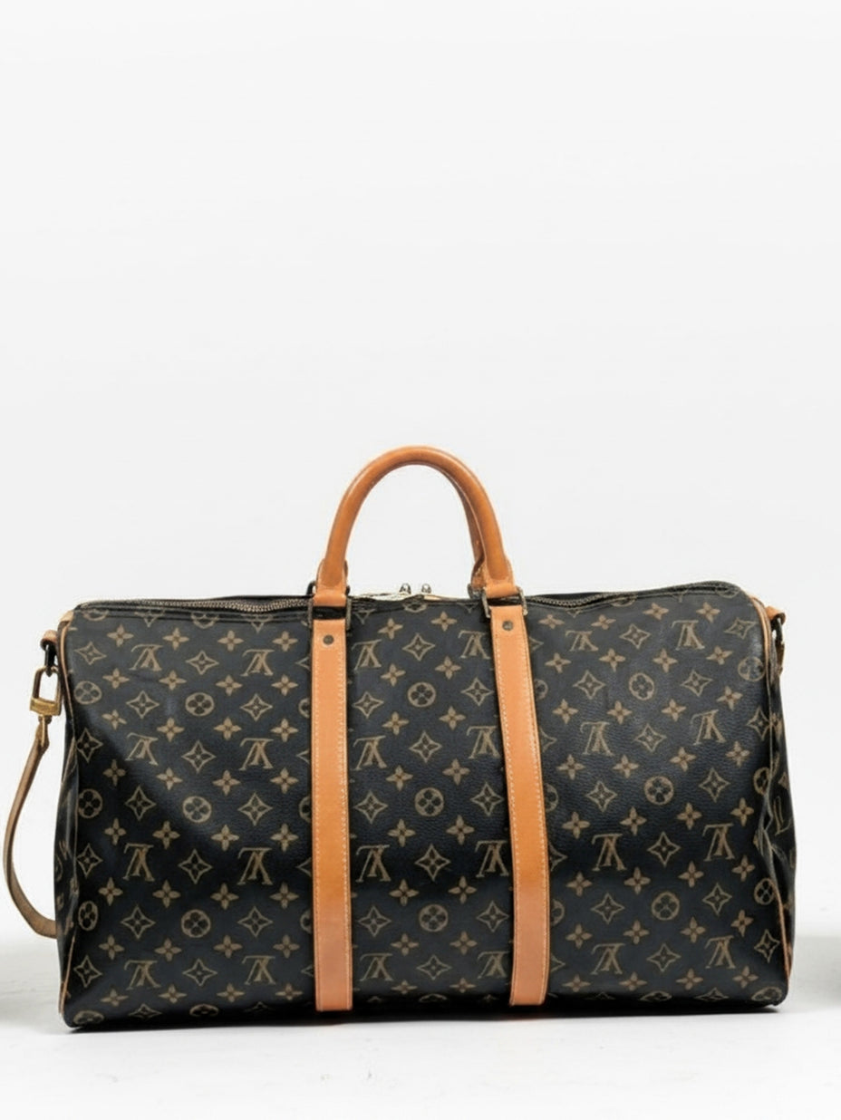 Keepall 50 Bandoulière gros plan patine du cuir